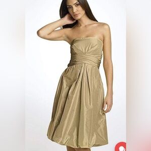 Donna Ricco Strapless Gold Dress
